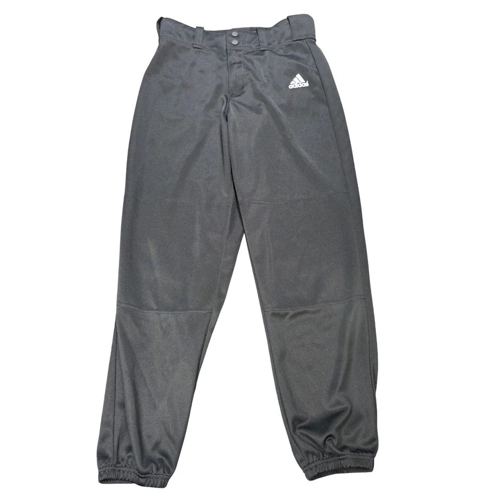 Adidas Baseball Pants Men's Small Black Elastic Cuffs Gripper Waistband Athletic